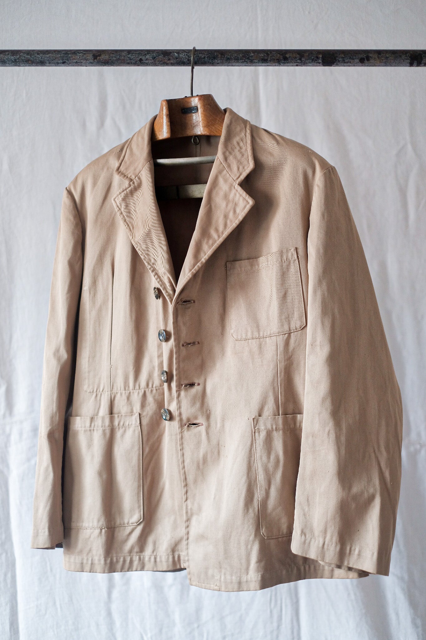 【~40's】French Vintage Cotton Lapel Work Jacket