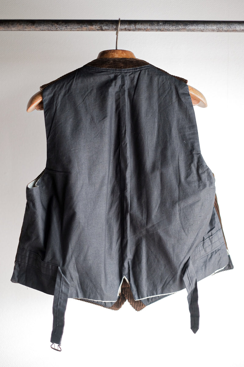 【~40's】French Vintage Brown Corduroy Work Gilet "Dead Stock"