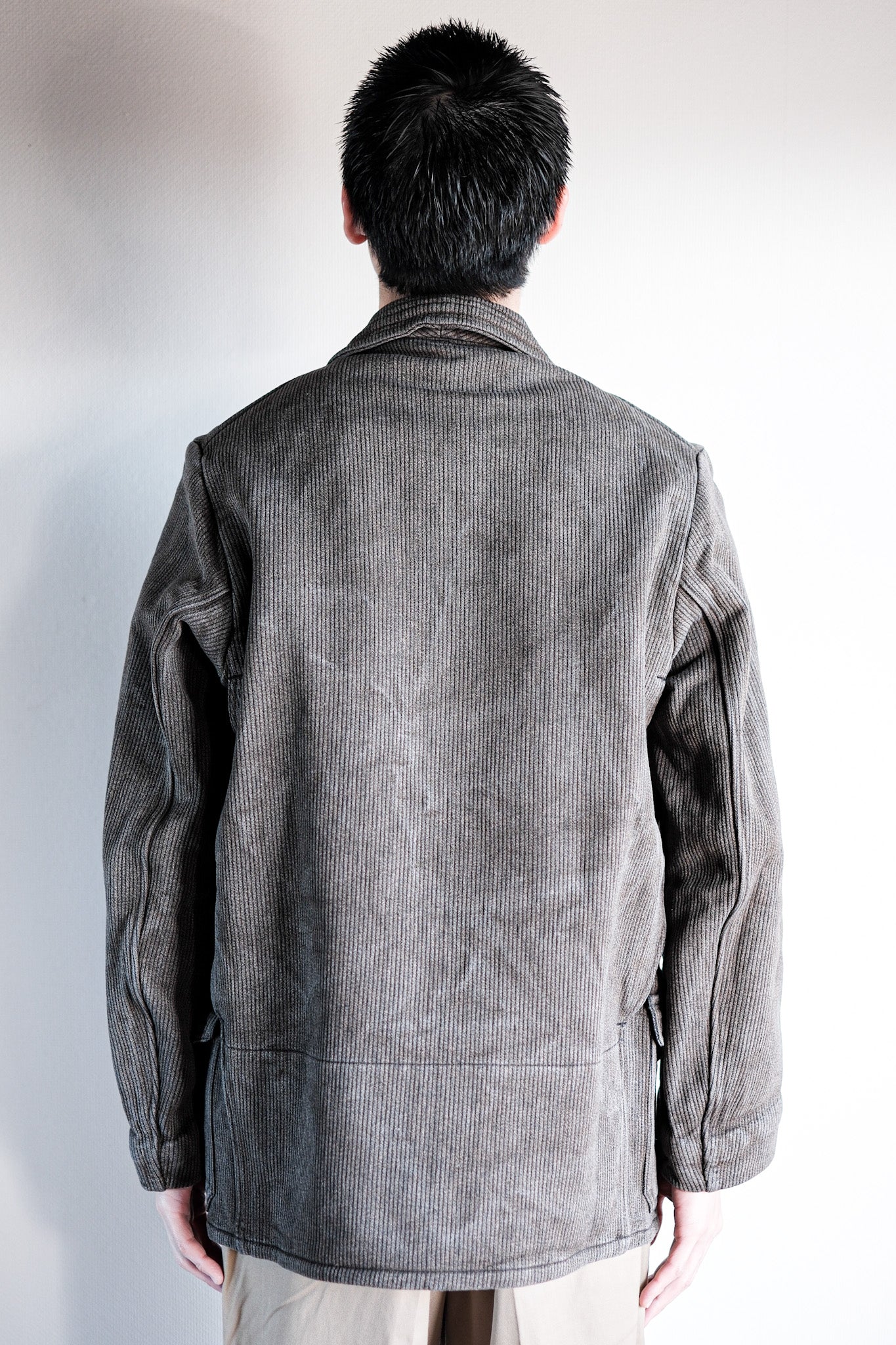 ［~40's］French Vintage Brown Salt & Pepper Cotton Pique Hunting Jacket