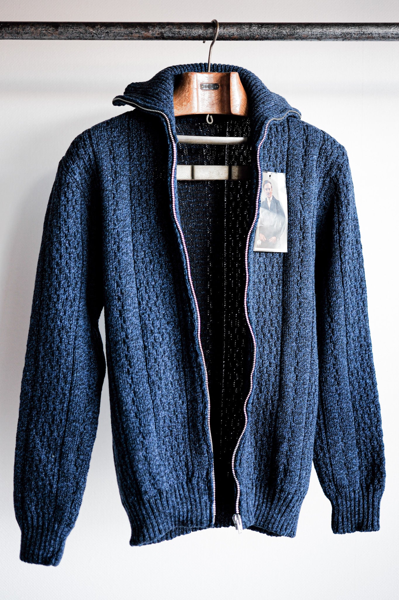 [~ 60's] French Vintage Full Zip Wool Cardigan "Dead Stock"