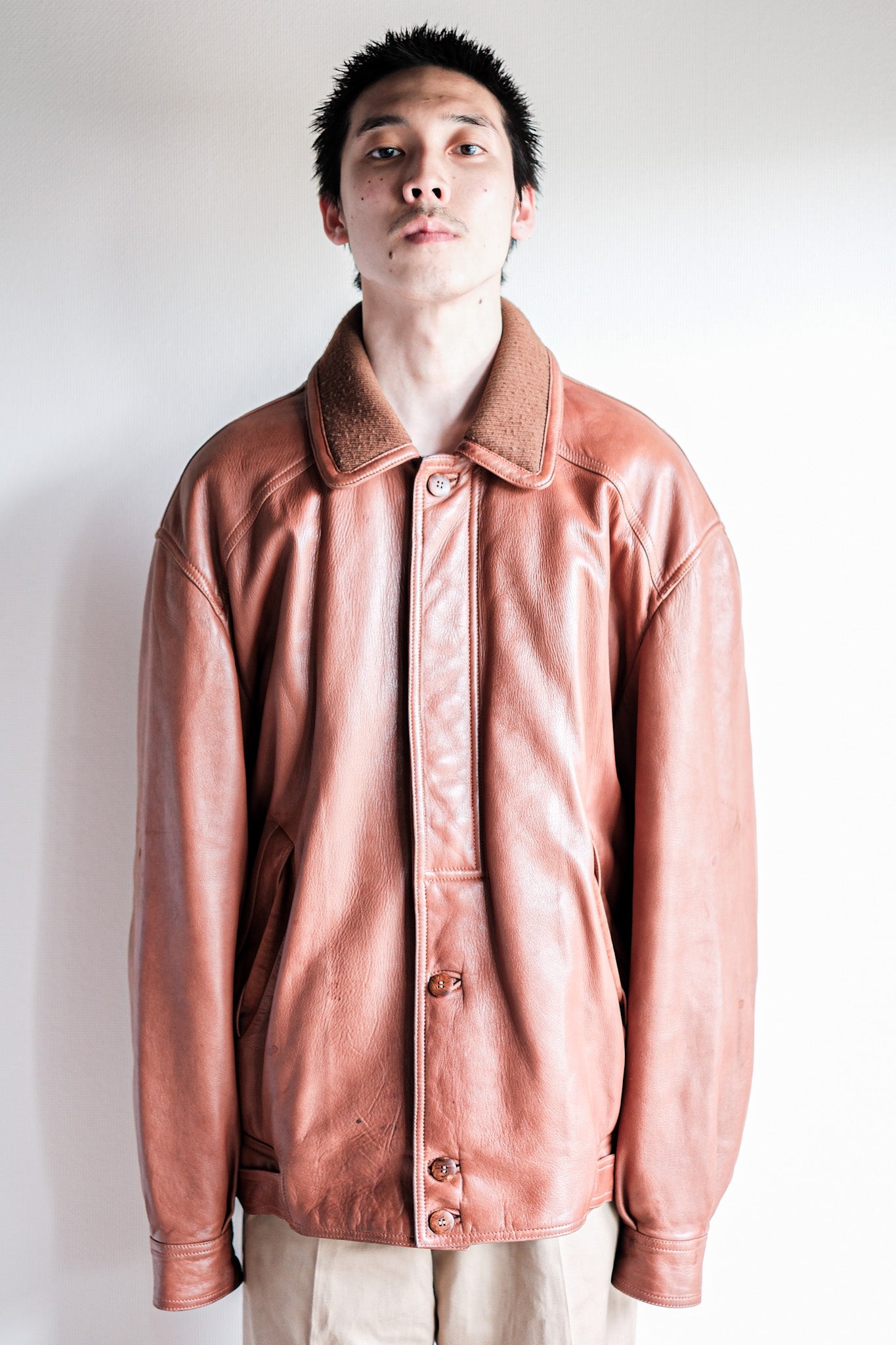 [~ 70's] Old Gucci Brown Leather Blouson Taille.52