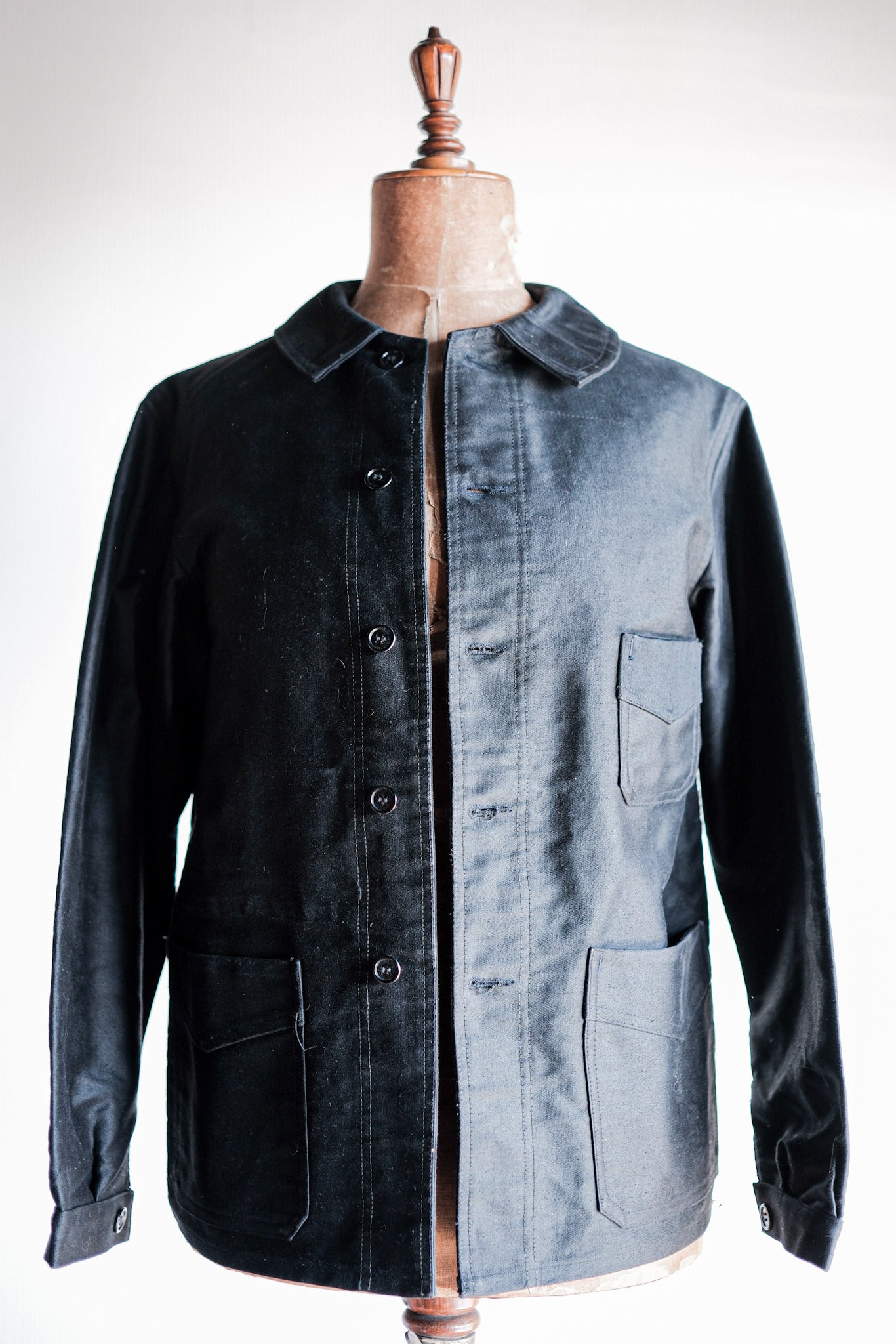 ［~50's］French Vintage Black Moleskin Work Jacket "Dead Stock"