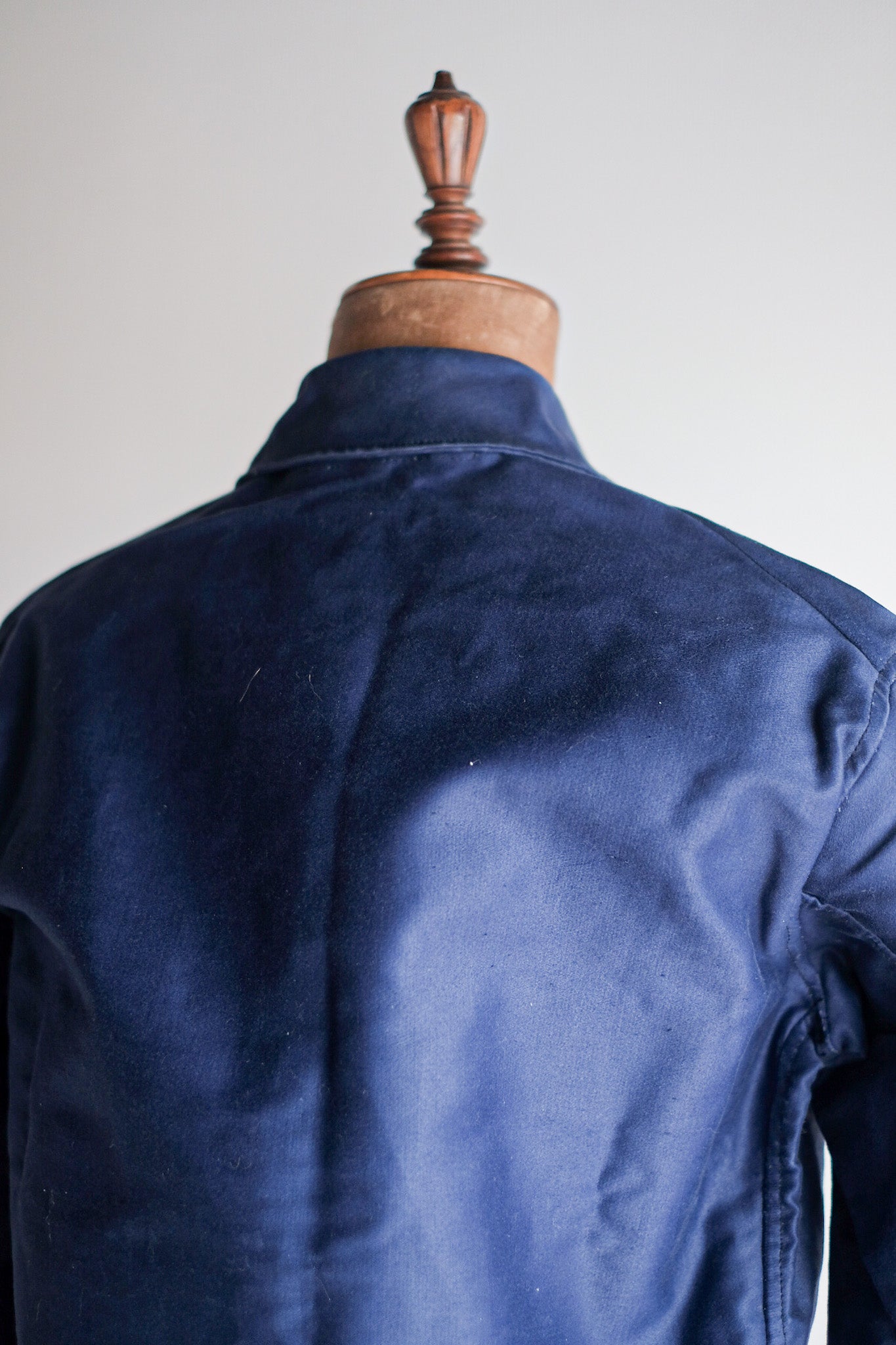 [~ 40's] French Vintage Blue Moleskin Cyclist Jacket "Dead Stock"