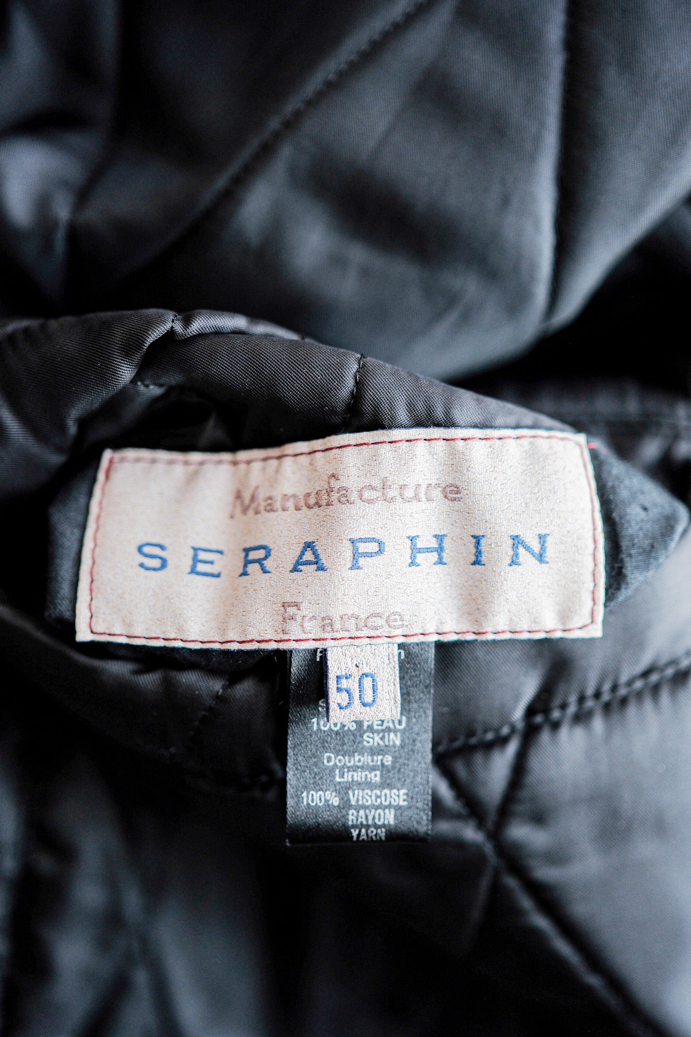 [~ 90's] Old Seraphin Leather Reverseable Jacket Size.50