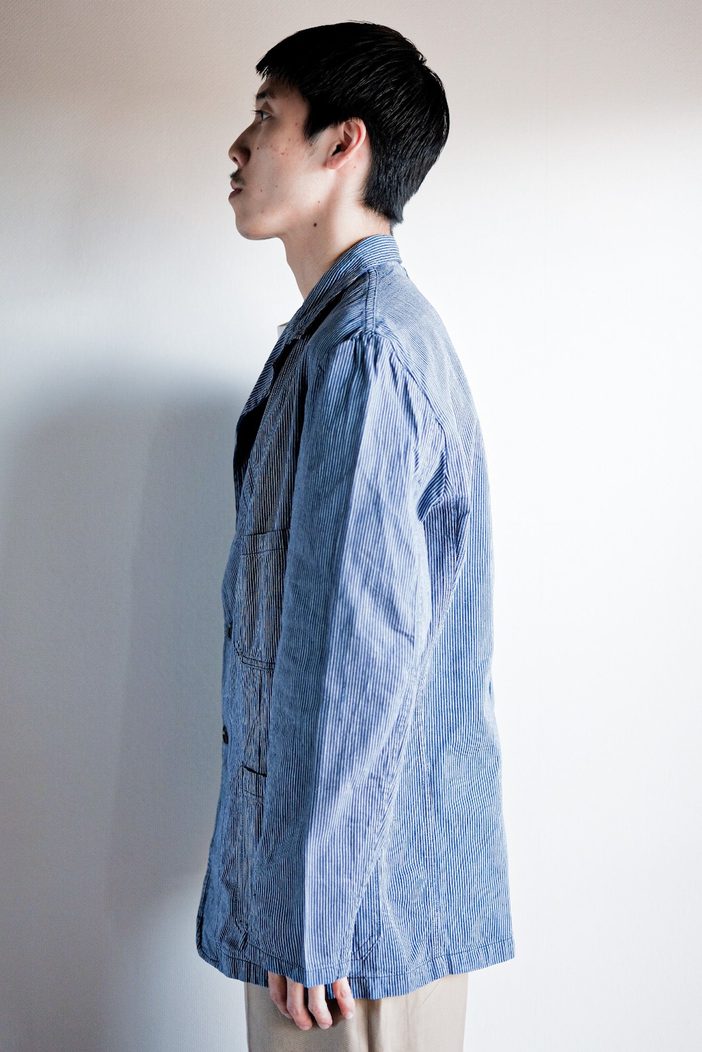 ［~60's］French Vintage Cotton Striped Work Jacket "AU MOLINEL"