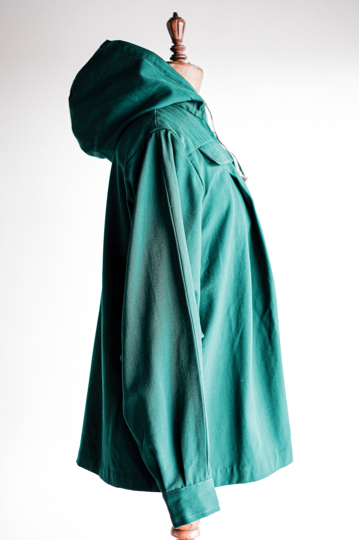 [~ 50's] Veste à capuche en laine verte vintage française "Stock Dead"