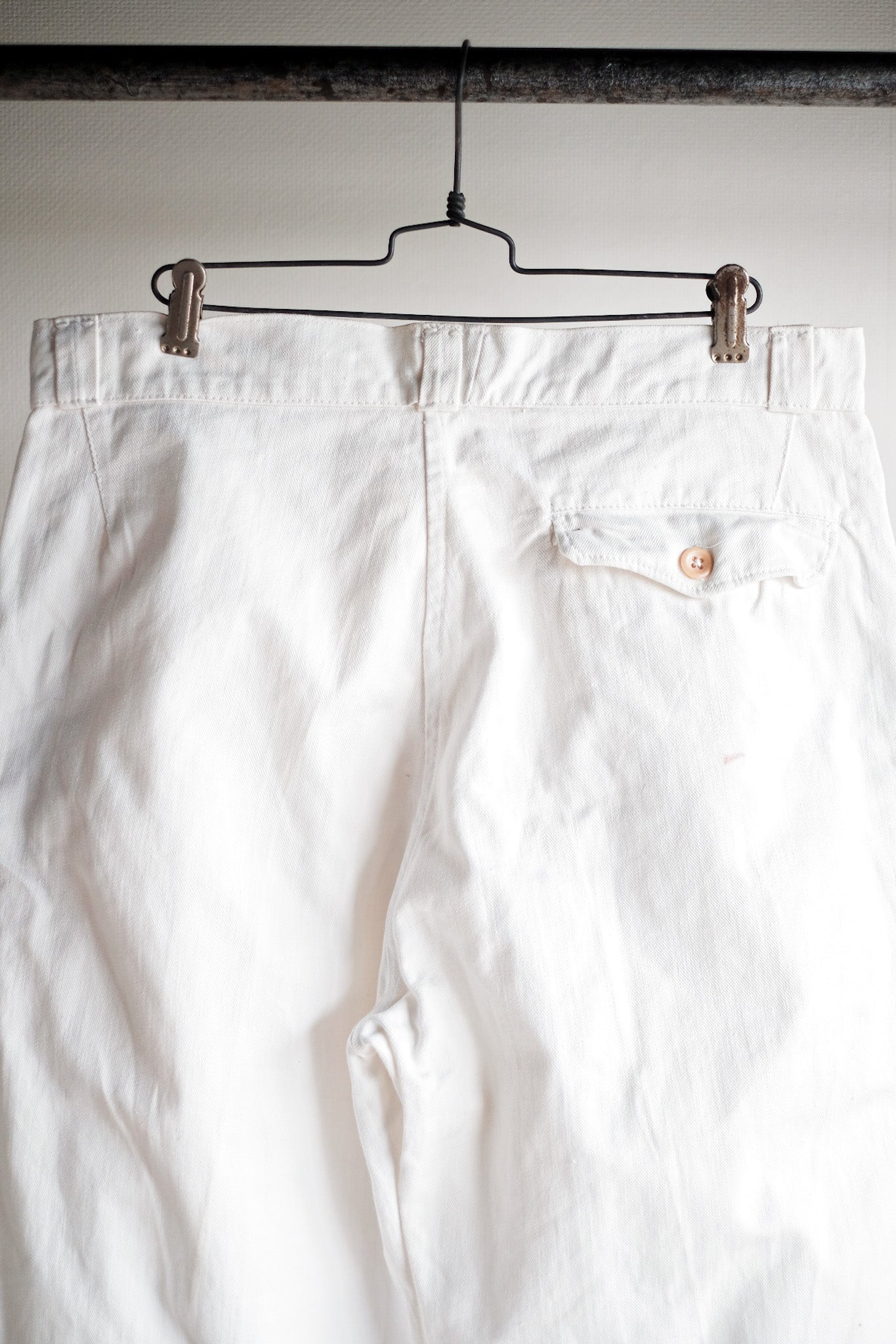 ［~50's］French Army White Cotton Trousers Size. 84