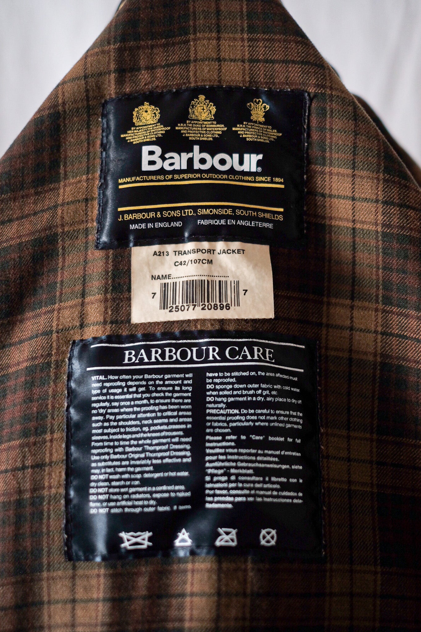 【~00's】Vintage Barbour "TRANSPORT JACKET" 3 Crest