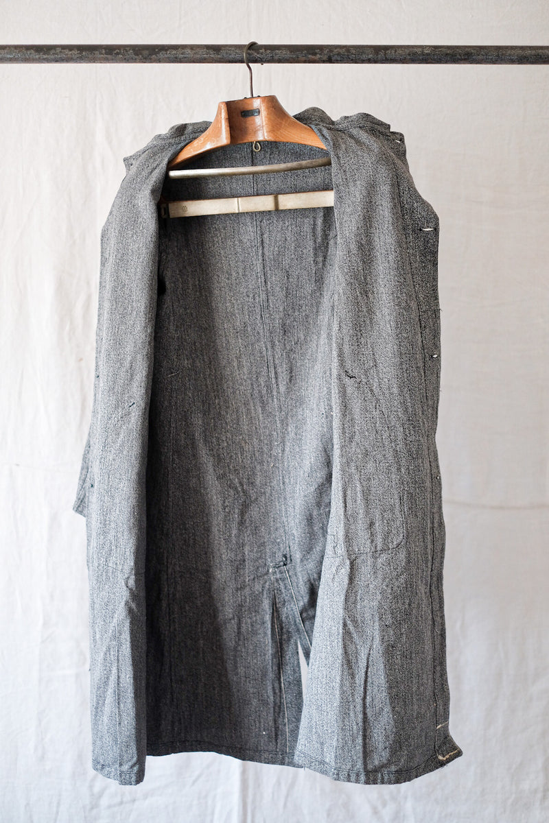 【~40's】French Vintage Black Chambray Work Coat