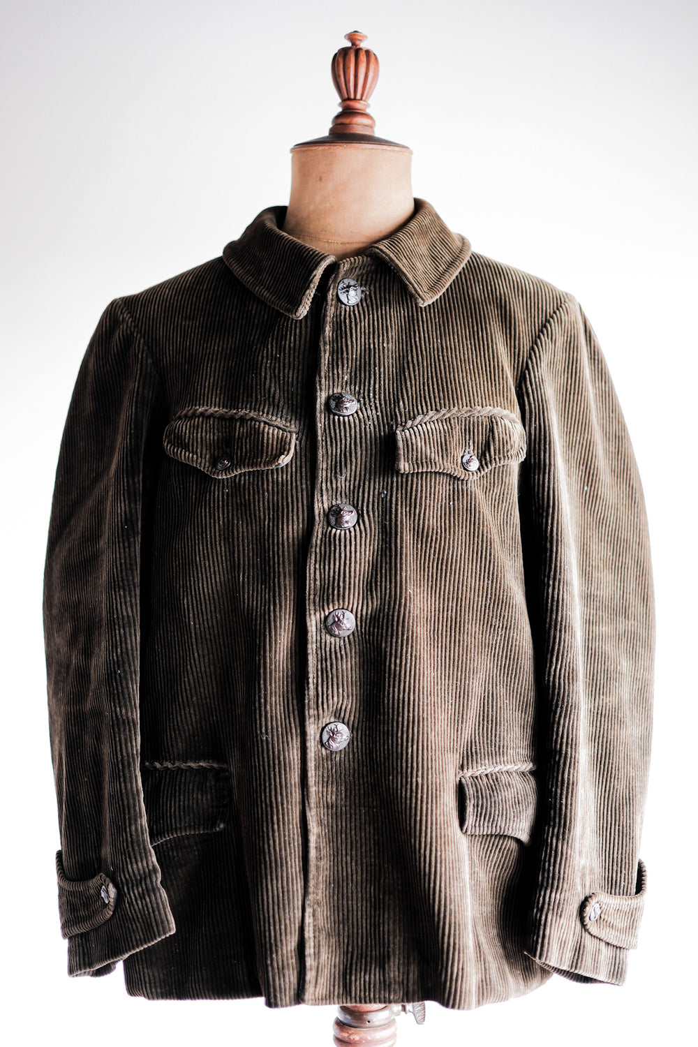 【~40's】French Vintage Brown Corduroy Hunting Jacket