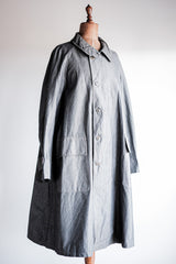 [~ 40's] French Vintage Salt & Pepper Cotton HBT ทำงานเสื้อโค้ท Chith Chin Strap "Dead Stock"