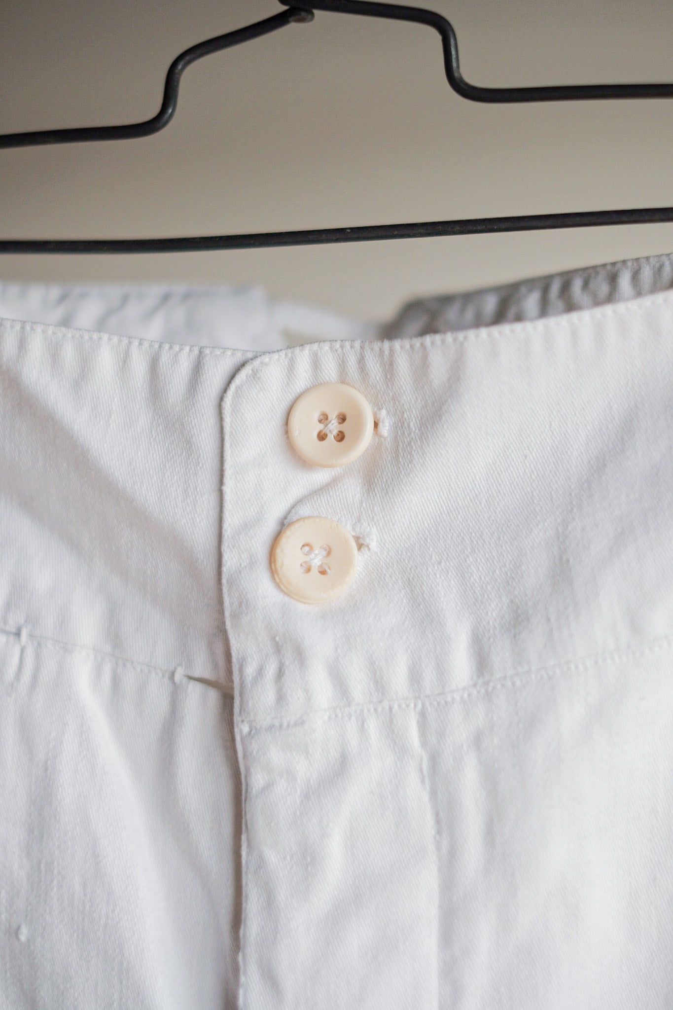 ［~30's］French Navy White Cotton Trousers