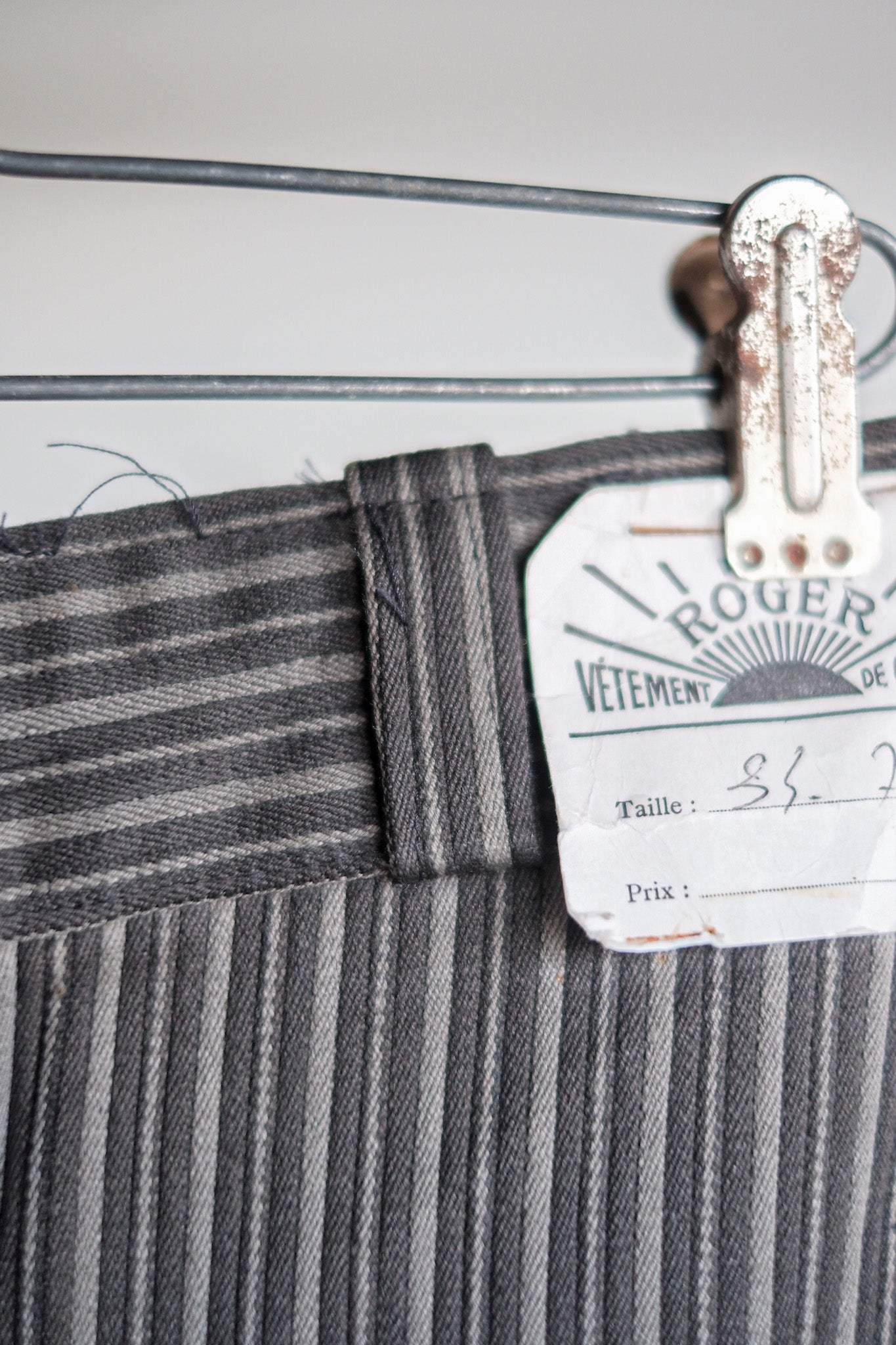 ［~40's］French Vintage Cotton Pique Striped Work Pants "Dead Stock"