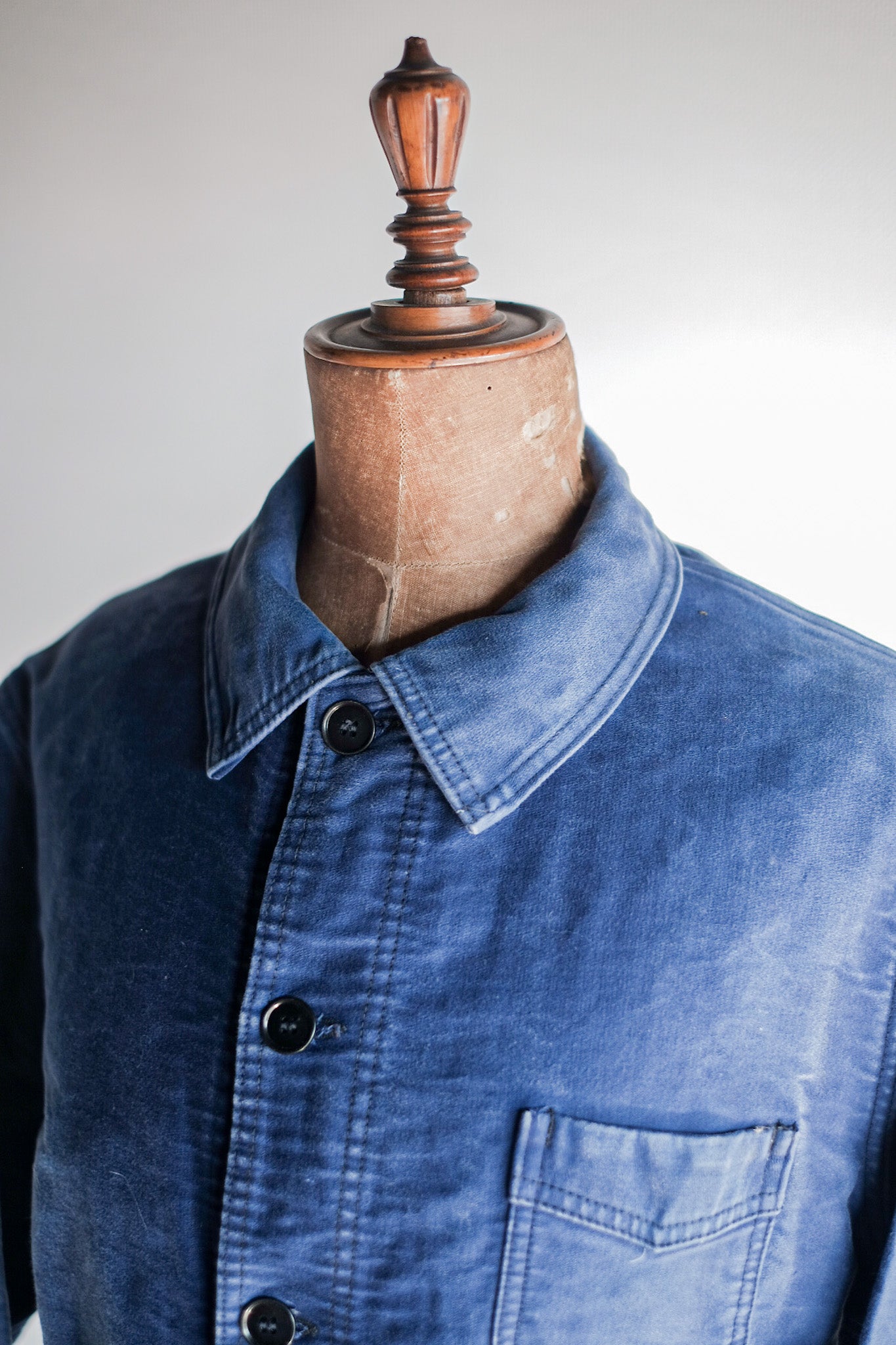 ［~50's］French Vintage Blue Moleskin Work Jacket "Le Mont St. Michel"