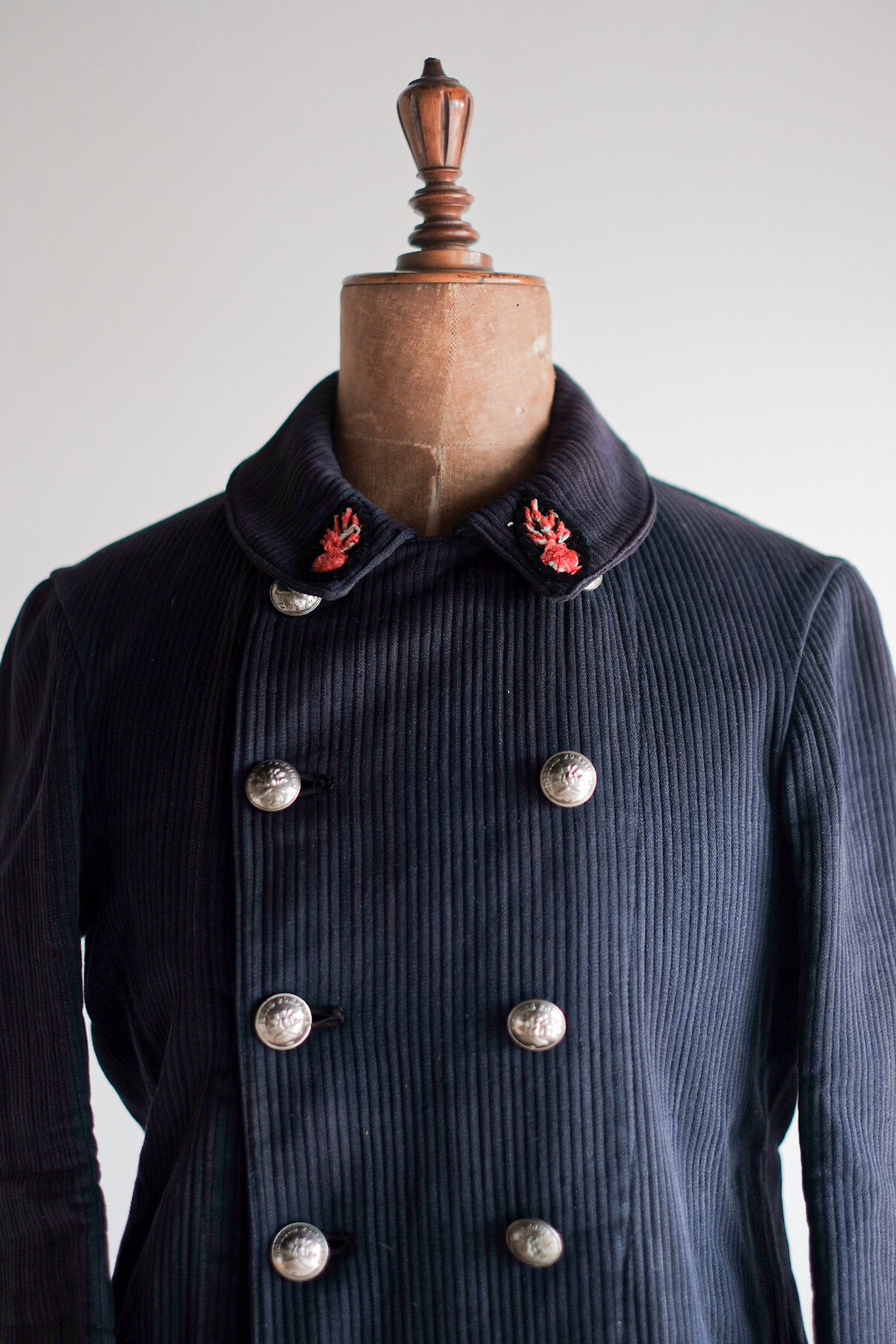 ［~30's］French Vintage Cotton Pique Double Breasted Fireman Jacket