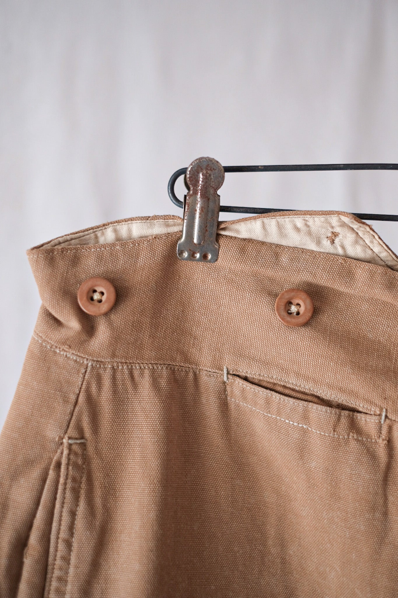 【~40's】French Vintage Brown Cotton Work Pants