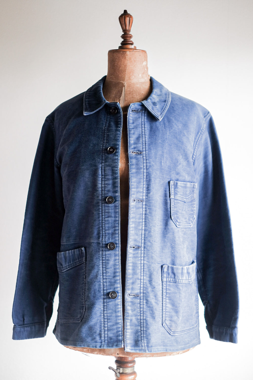 【~40's】French Vintage Blue Moleskin Work Jacket