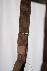 【~40's】French Army Brown Linen Musette Bag "Dead Stock"