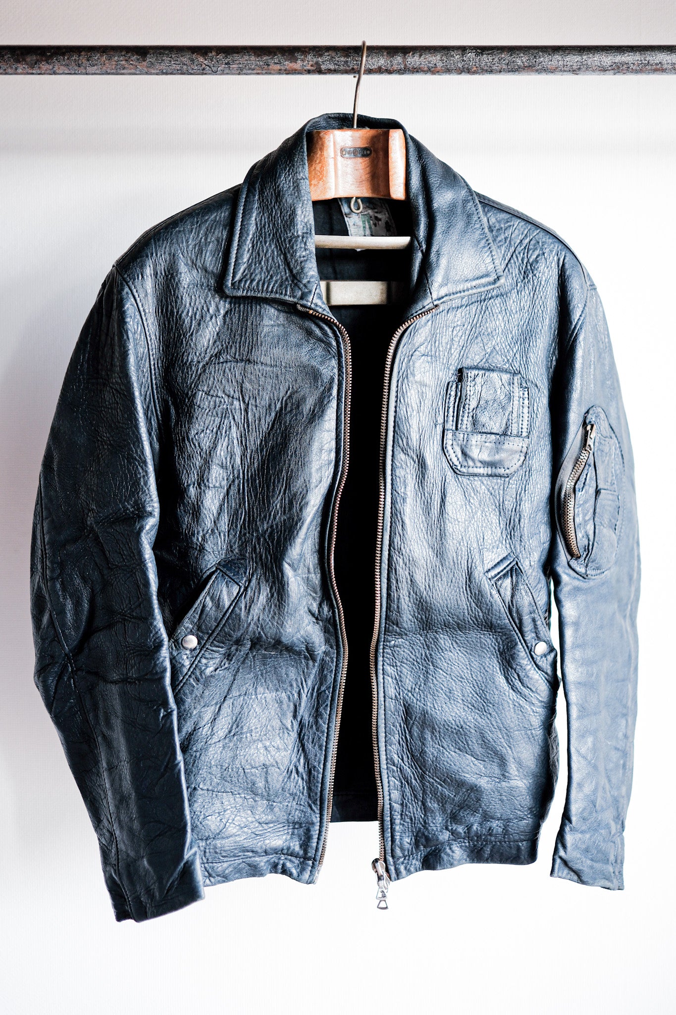【~70's】French Air Force Pilot Leather Jacket