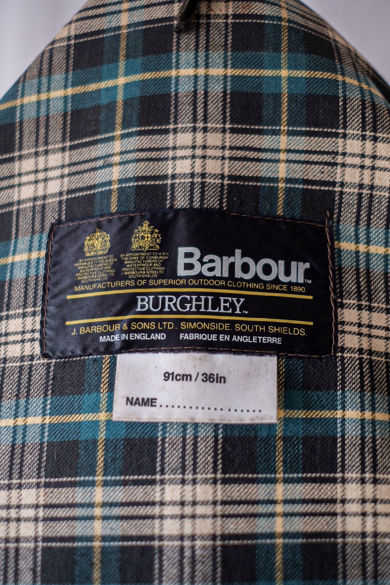 【~80's】Vintage Barbour "BURGHLEY" 2 Crest Size.36