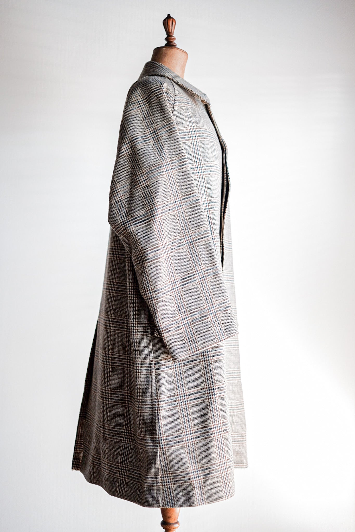[~ 80's] Vintage Burberry's Single Raglen Balmacaan Coat Taille.54R "Saddle Tweed"