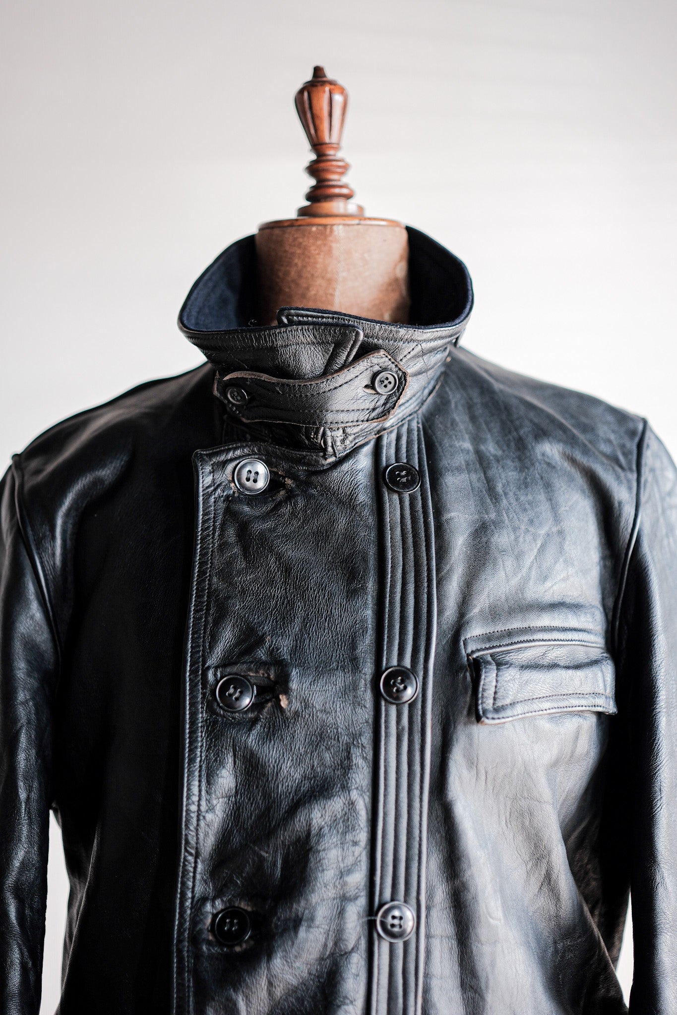 ［~50's］French Vintage Le Corbusier Leather Work Jacket "Wool Collar"