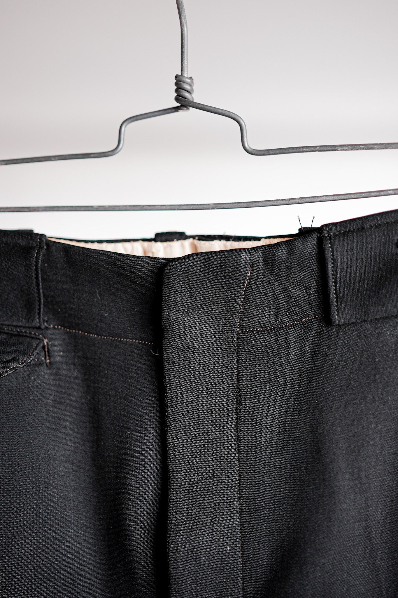 [~ 40's] French Vintage Black Wool Trousers