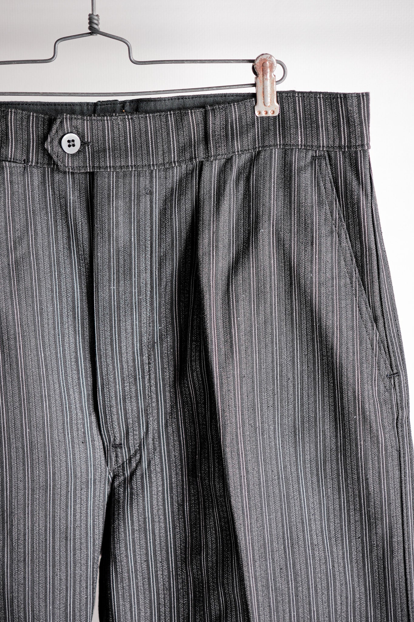 ［~50's］French Vintage Cotton Striped Work Pants "CREPIER" "Dead Stock"