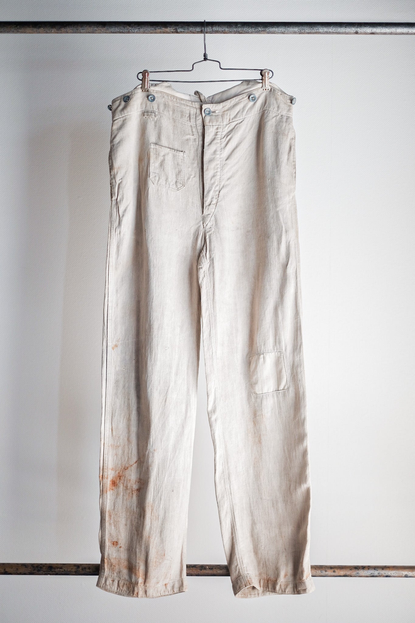 ［~40's］WW2 German Army Drillich HBT Linen Trousers