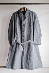 [~ 50's] French Vintage PTT Black Chambray Atelier Coat "Dead Stock"