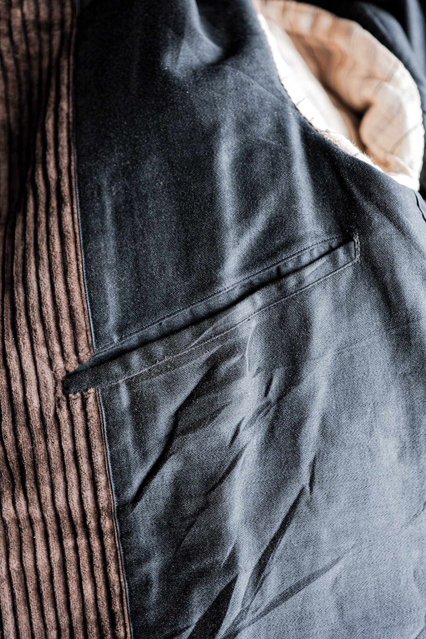 【~30's】French Vintage Brown Heavy Corduroy Hunting Jacket "Dead Stock"