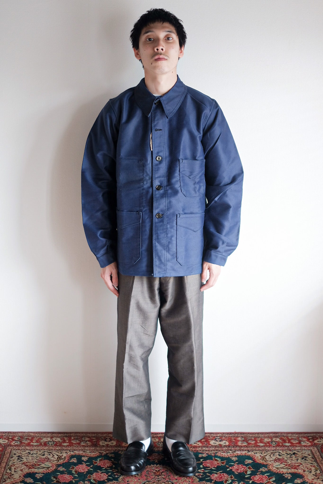 ［~40's］French Vintage Blue Moleskin Work Jacket "Dead Stock"