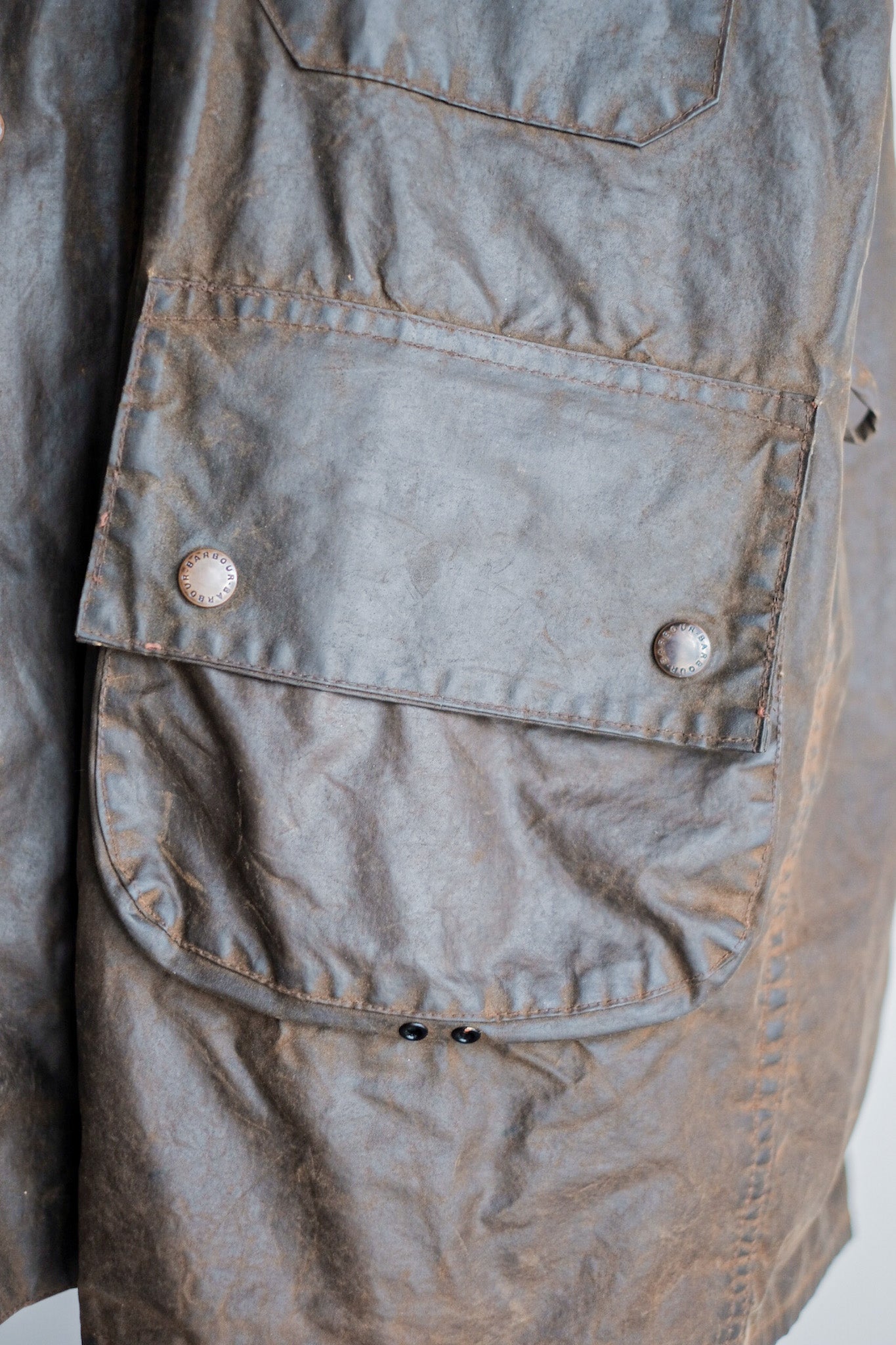 ［~80's］Vintage Barbour "SOLWAY ZIPPER" With Hood 2 Crest Size.40