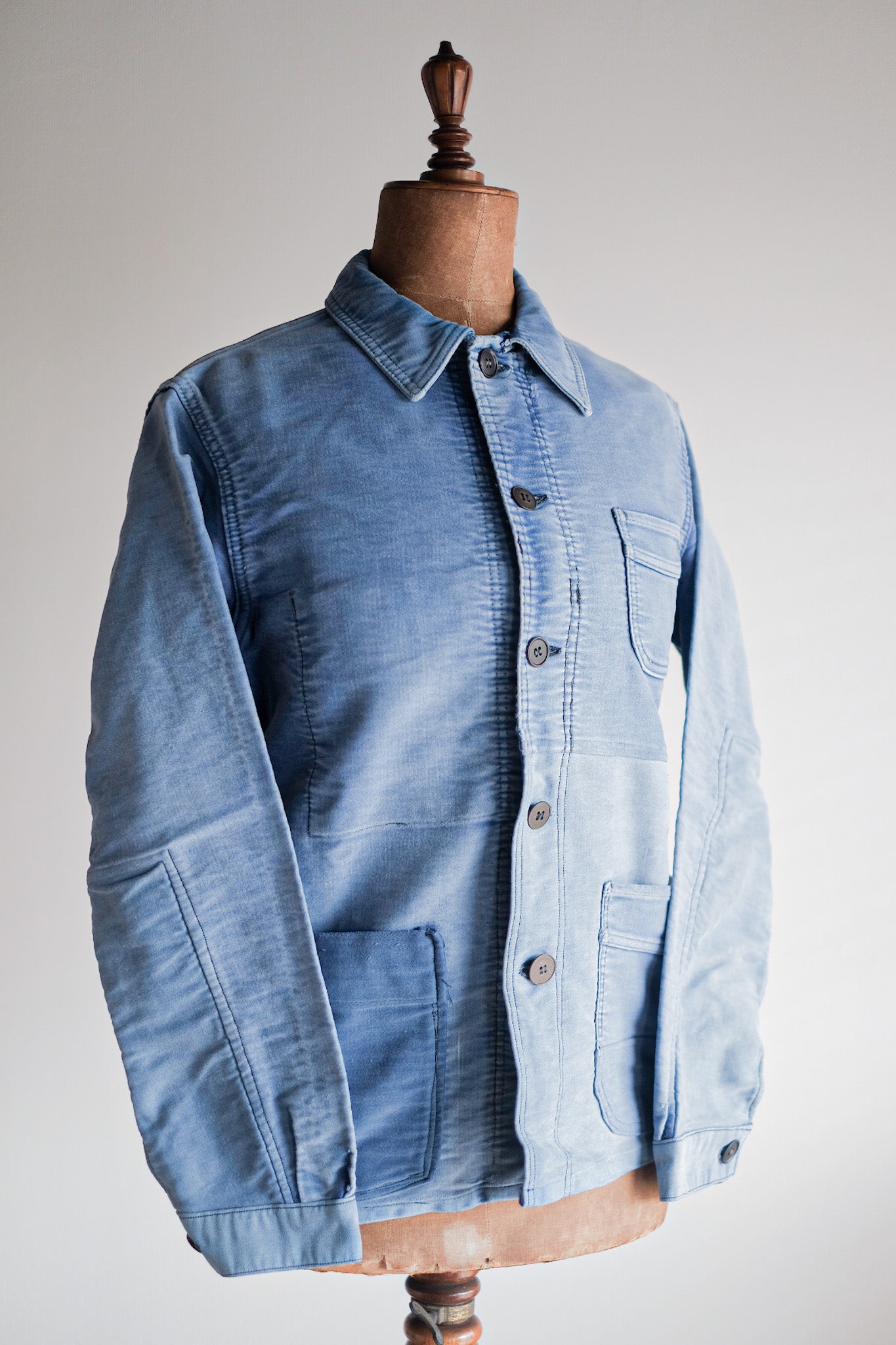 ［~50's］French Vintage Blue Moleskin Work Jacket "Le Mont St. Michel"