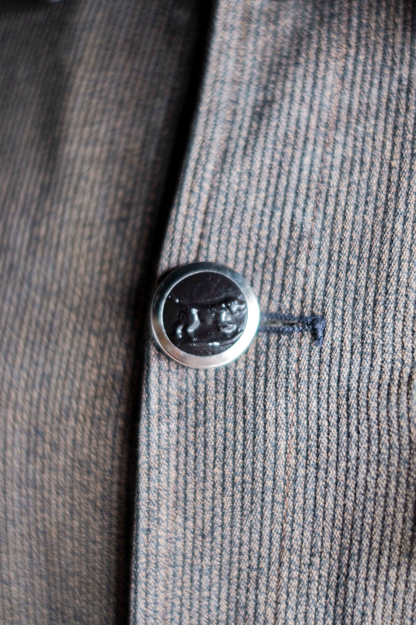 ［~60's］French Vintage Brown Salt & Pepper Cotton Pique Hunting Jacket