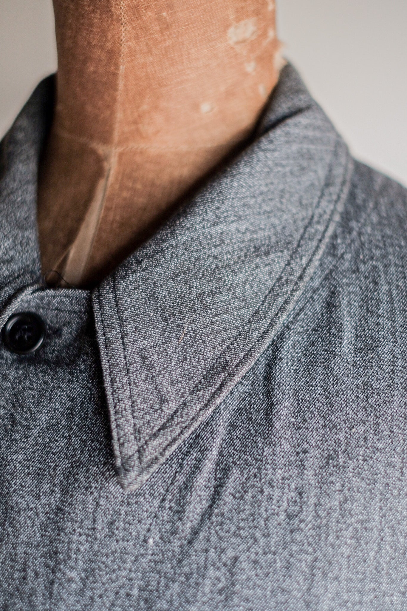 ［~50's］French Vintage PTT Black Chambray Atelier Coat “Dead Stock”