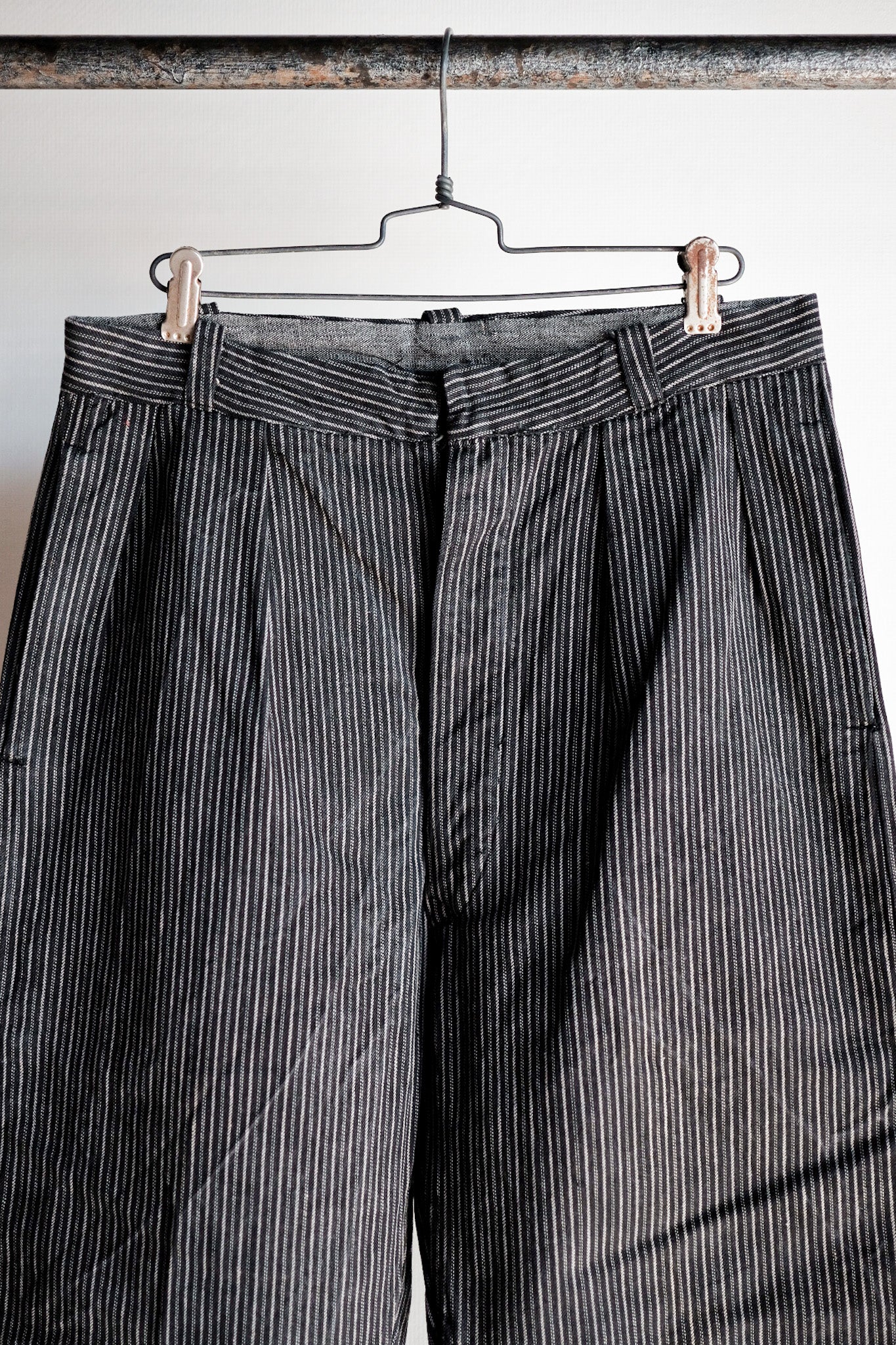 ［~40's］French Vintage Cotton Striped Work Pants