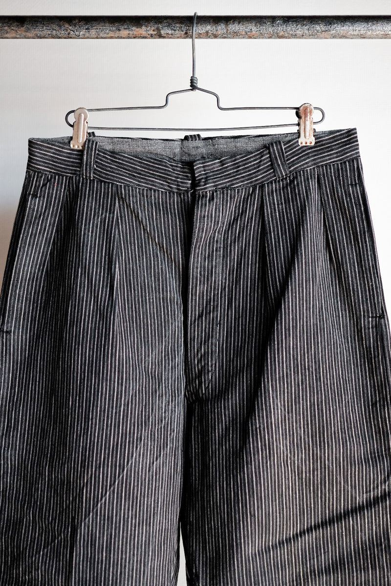 【~40's】French Vintage Cotton Striped Work Pants