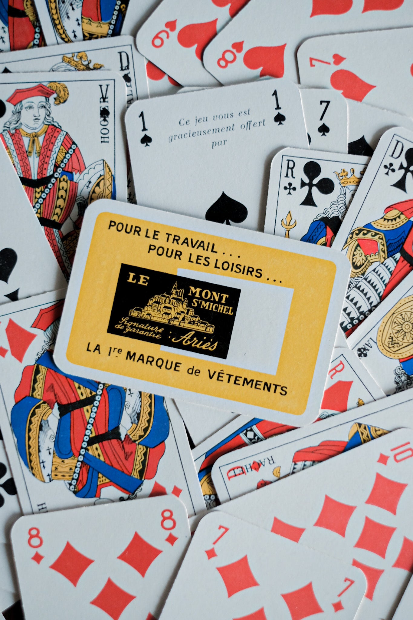 [~ 40's] French Vintage Playing Cards "Le Mont Stmichel"