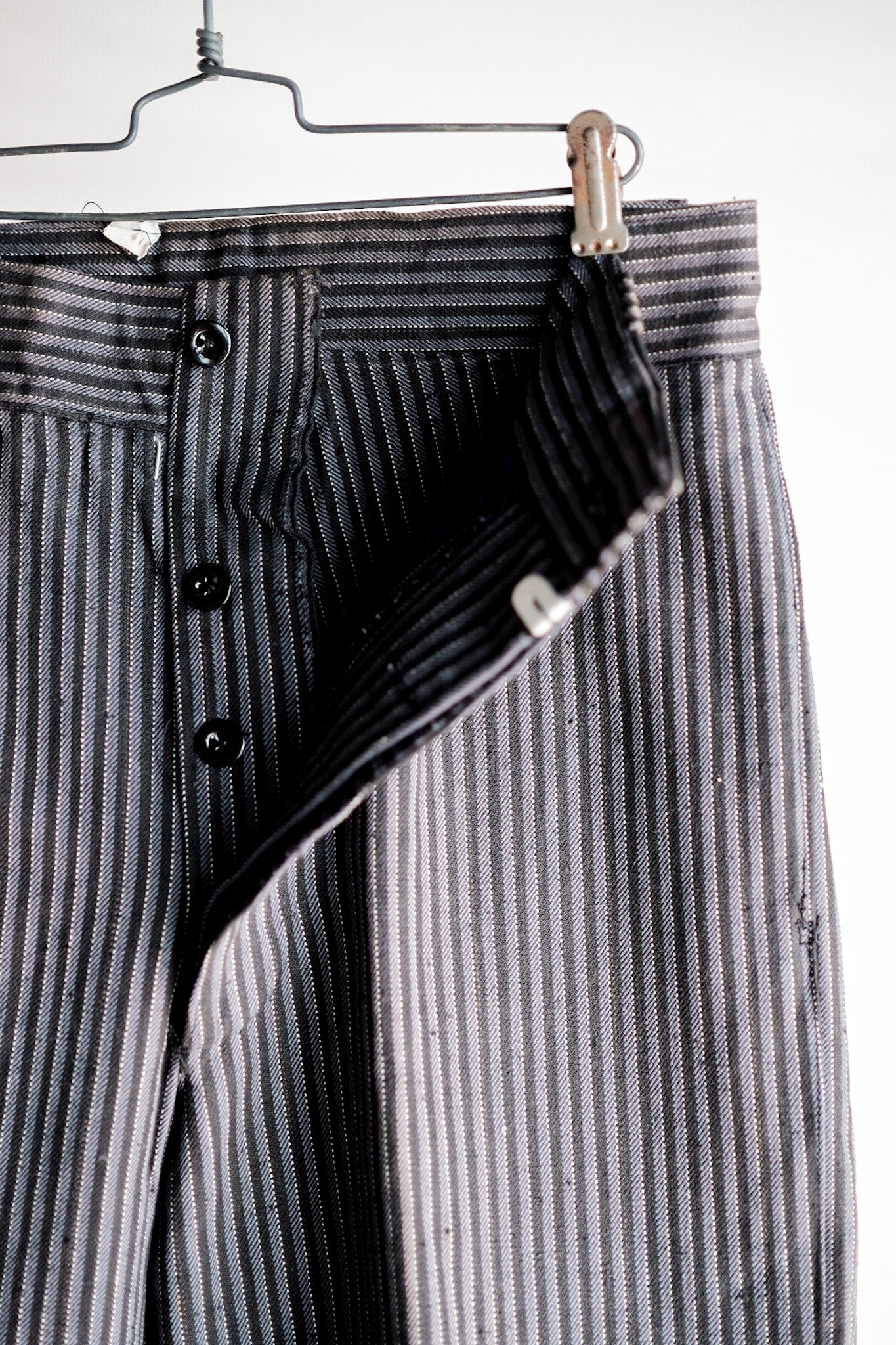 ［~40's］French Vintage Cotton Striped Work Pants "Dead Stock"