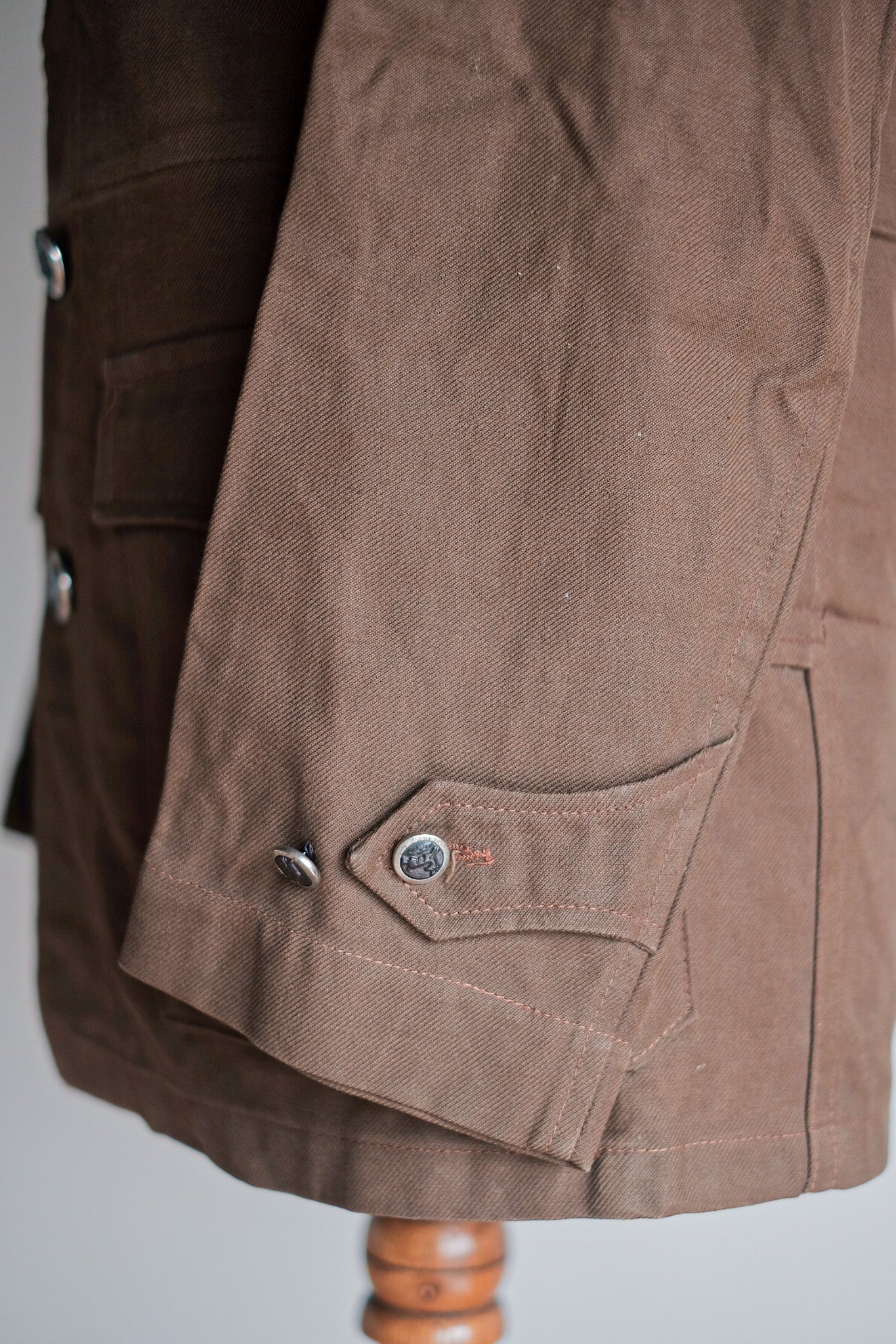 ［~40's］French Vintage Brown Cotton Twill Hunting Jacket "Dead Stock"