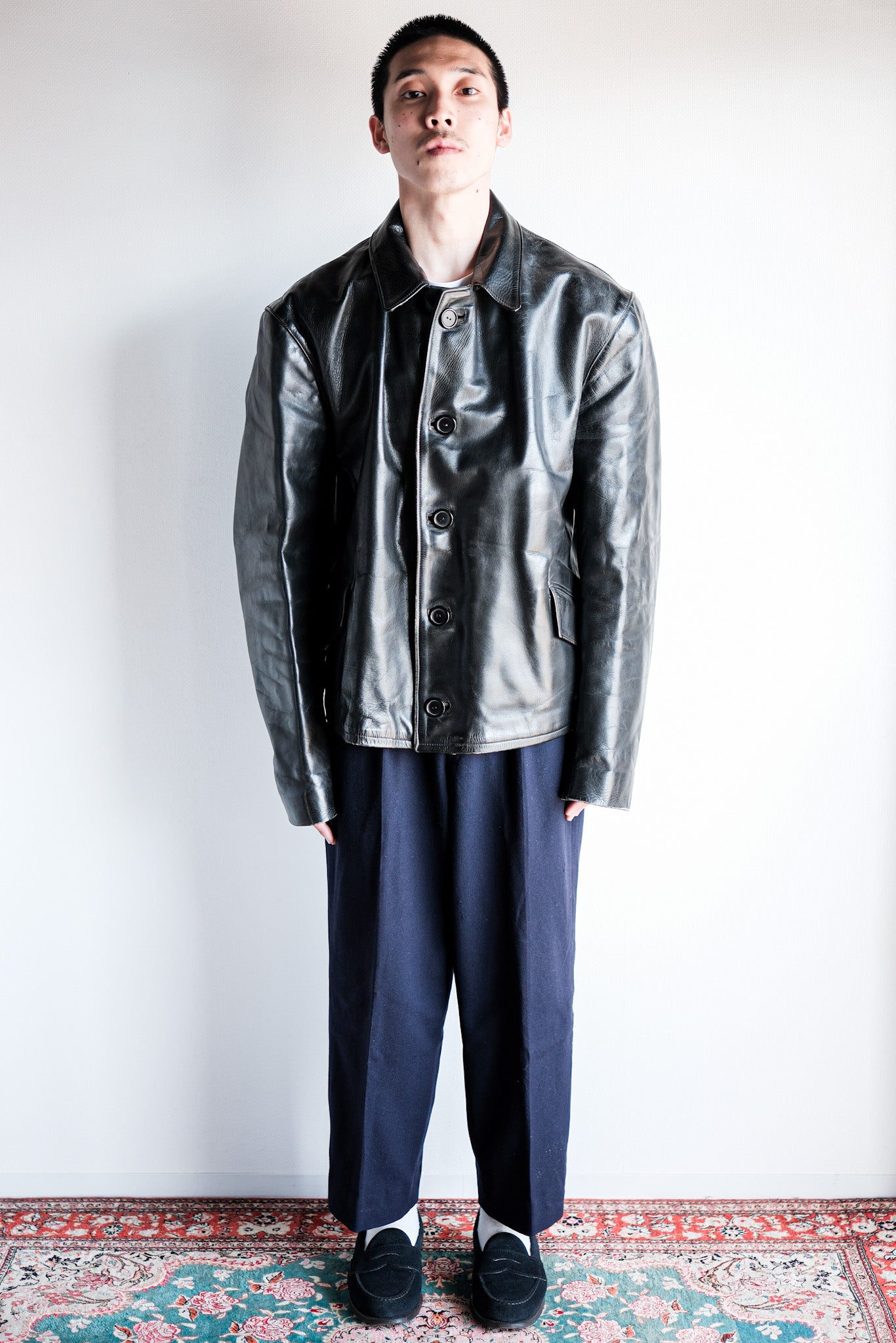 ［~40's］French Vintage Horse Hide Leather Jacket