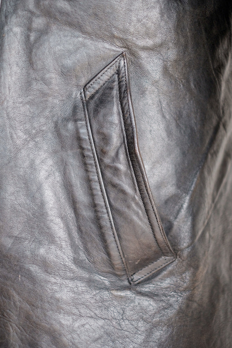 【~30's】French Vintage Le Corbusier Leather Work Jacket "Wool Collar"