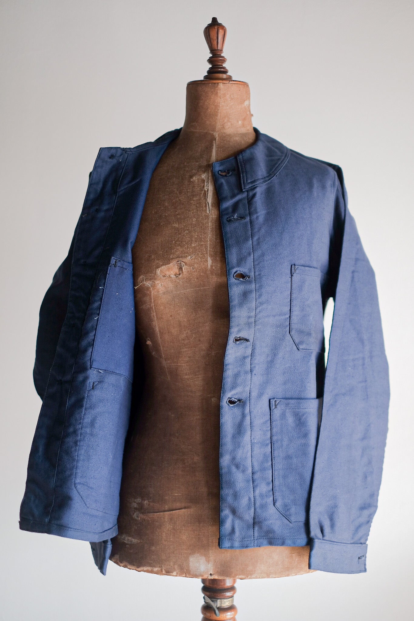 [〜30年代]法國復古藍色摩爾斯金屬夾克“死庫存”