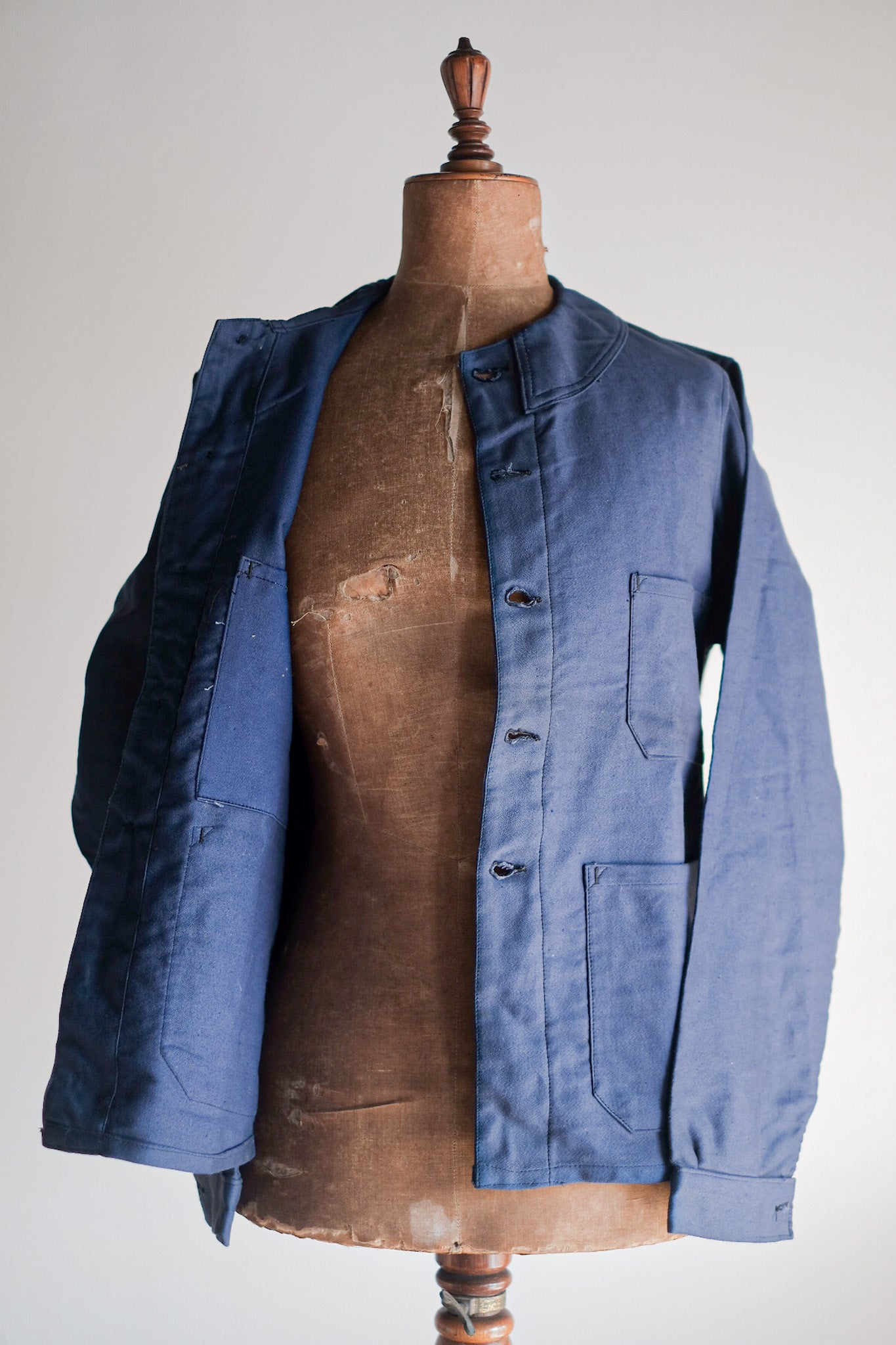 ［~30's］French Vintage Blue Moleskin Work Jacket "Dead Stock"