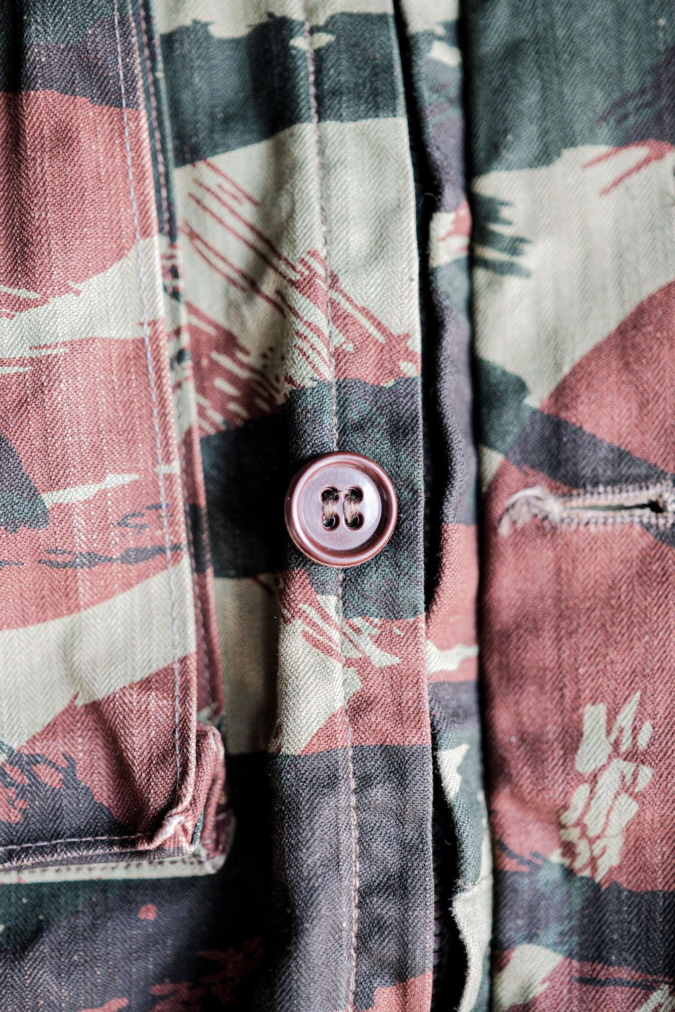 [~ 60 년대] 프랑스 군대 tap47/56 도마뱀 카모 낙하산 재킷