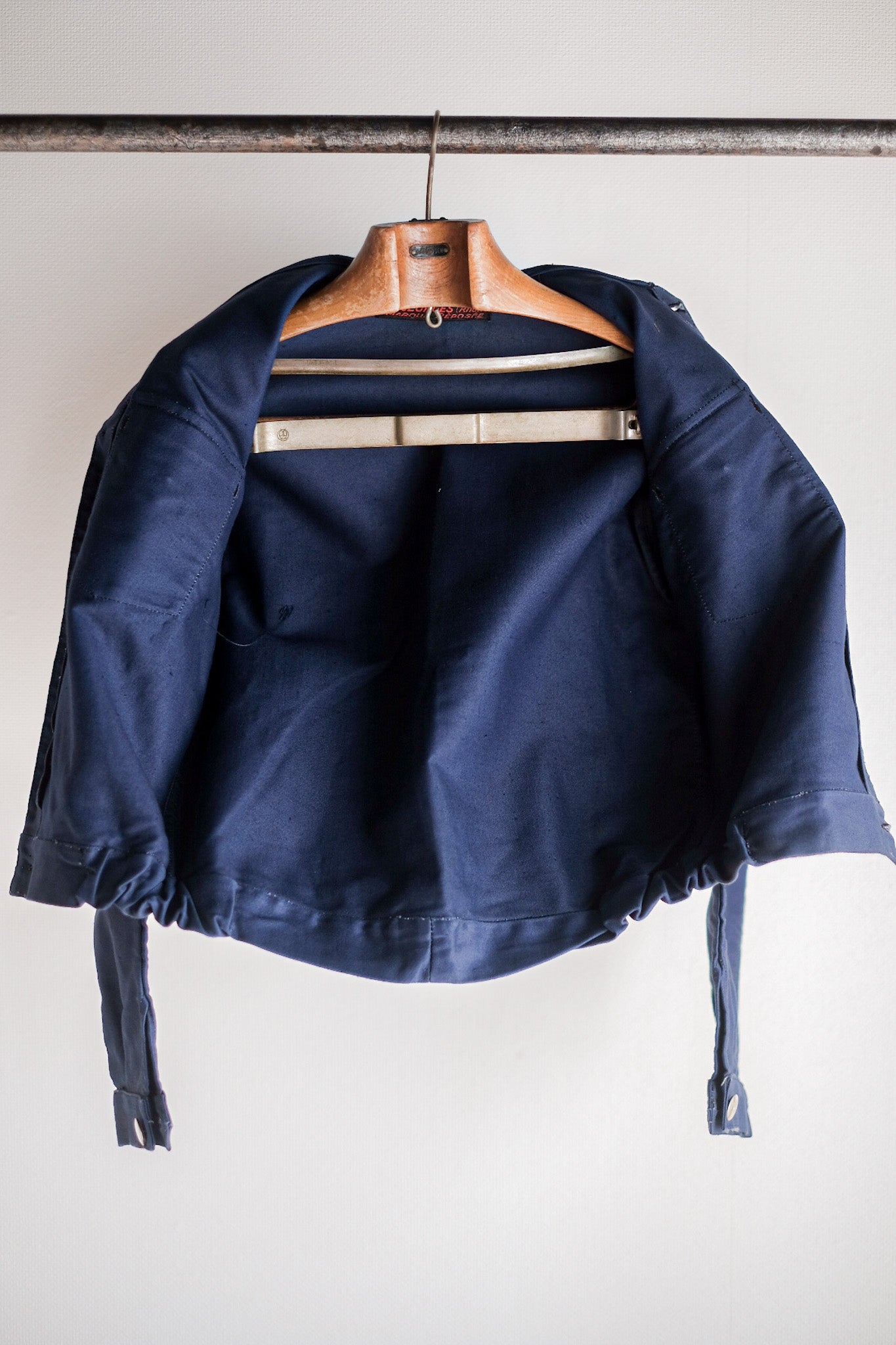 【~40's】French Vintage Blue Moleskin Cyclist Jacket "Dead Stock"