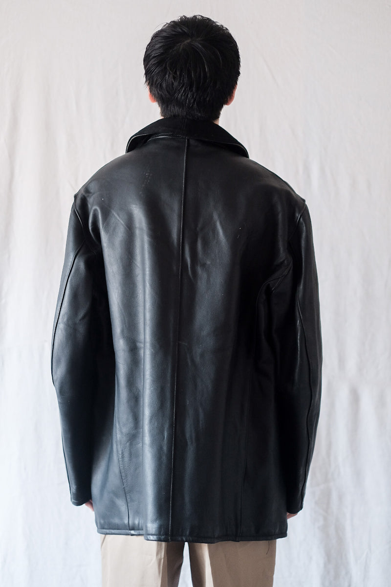 [~ 50's] แจ็คเก็ตหนัง LE Corbusier Vintage French Vintage "Collar Wool" "Dead Stock"