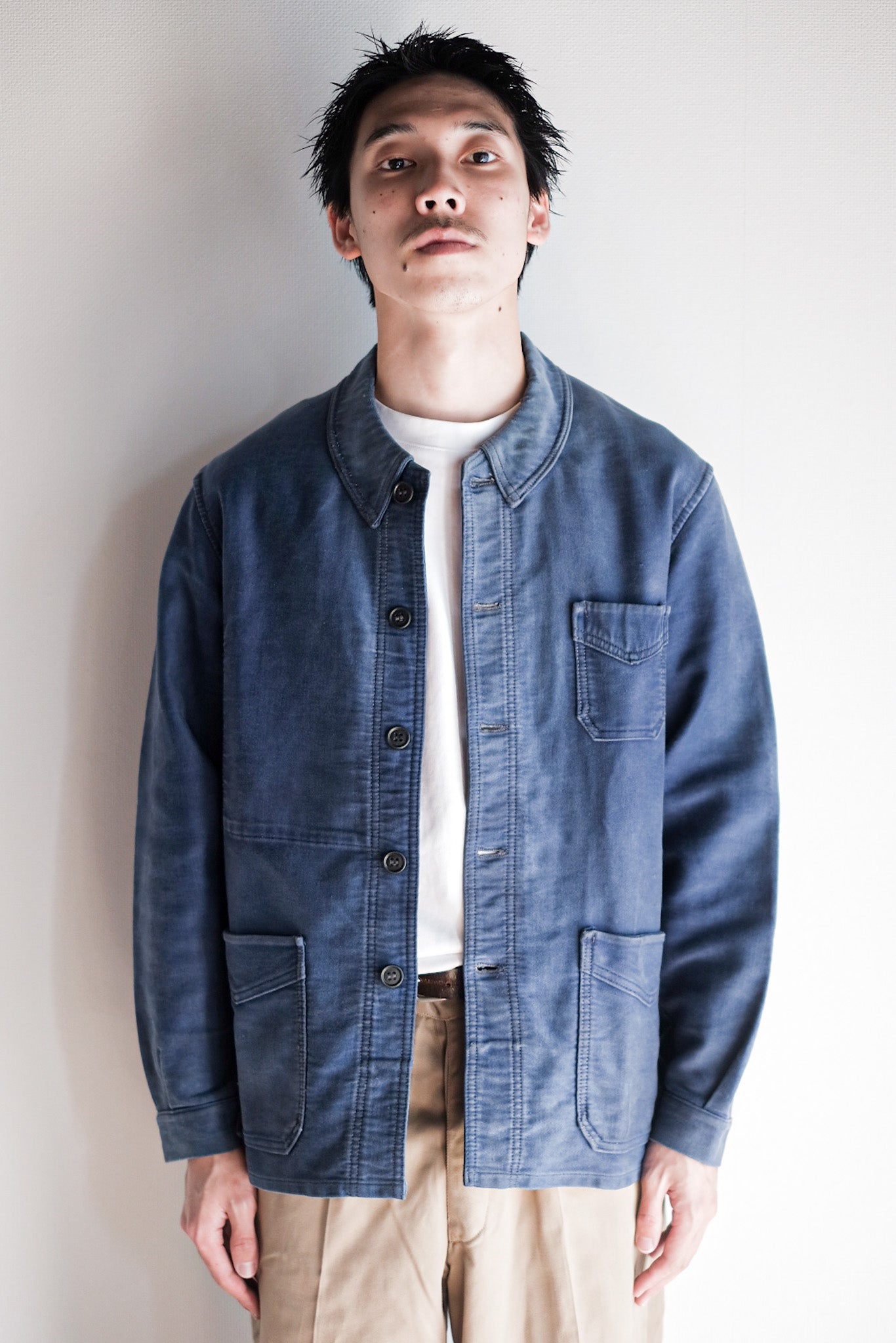 ［~40's］French Vintage Blue Moleskin Work Jacket