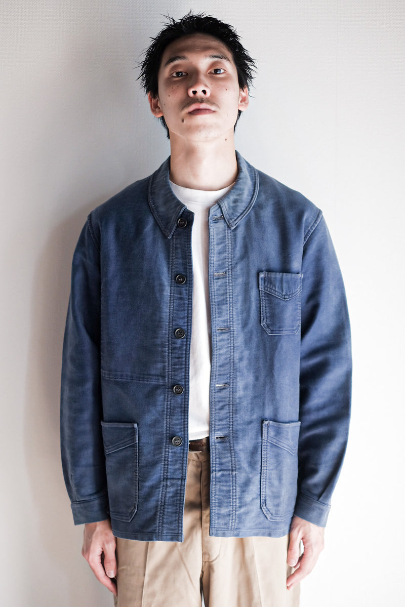 [~ 40's] แจ็คเก็ตงาน Moleskin ของ French Vintage Blue Work